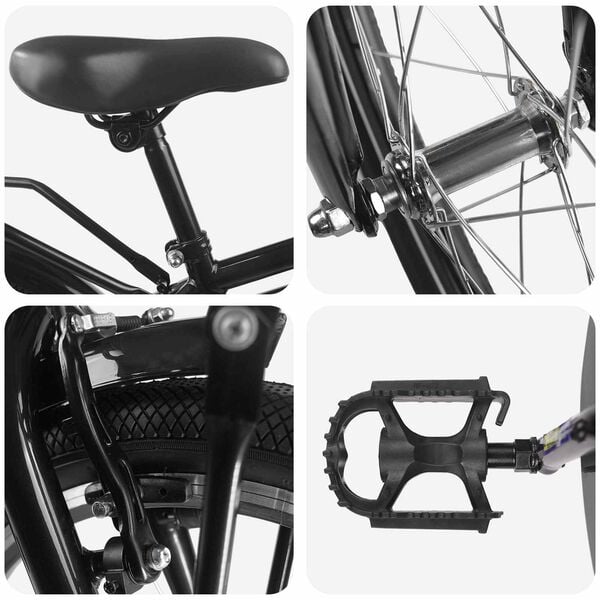 vidaXL Kinderfahrrad 18 Zoll f&uuml;r 5-7 Jahre alt Schwarz