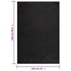 vidaXL Teppich Shaggy Hochflor Schwarz 160x230 cm