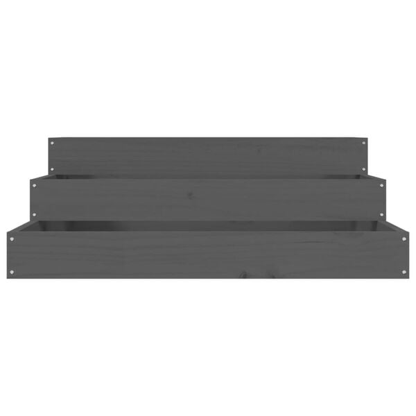 vidaXL Pflanzkübel Grau 78x78x27 cm Massivholz Kiefer