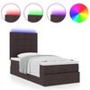 vidaXL Ottoman-Bett mit Matratze & LEDs Dunkelbraun 80x200 cm Stoff