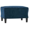 vidaXL Sessel mit Hocker Blau 60 cm Samt