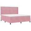 vidaXL Boxspringbett mit Matratze mit Kopfteil Rosa 180 x 200 cm Samt