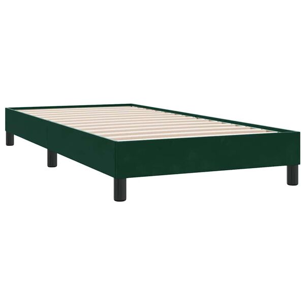 vidaXL Boxspringbett ohne Matratze Dunkelgr&uuml;n 200x220 cm Samt
