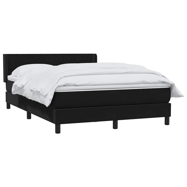 vidaXL Boxspringbett mit Matratze Schwarz 160x210 cm Samt