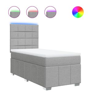 vidaXL Boxspringbett mit Matratze Hellgrau 80x200 cm Stoff