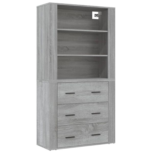 vidaXL Highboard Grau Sonoma Holzwerkstoff