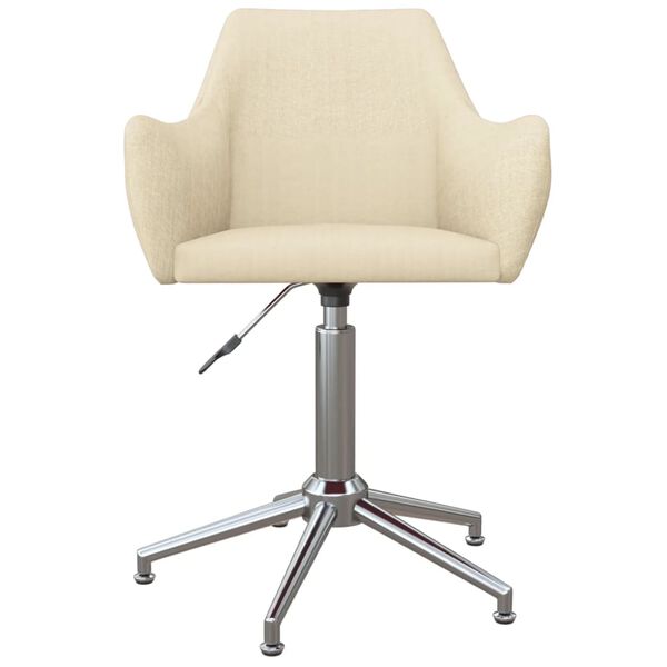 vidaXL Esszimmerst&uuml;hle 4 Stk. Drehbar Creme Stoff