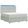 vidaXL LED Boxspringbett mit Matratze Hellgrau 180 x 200 cm Samt