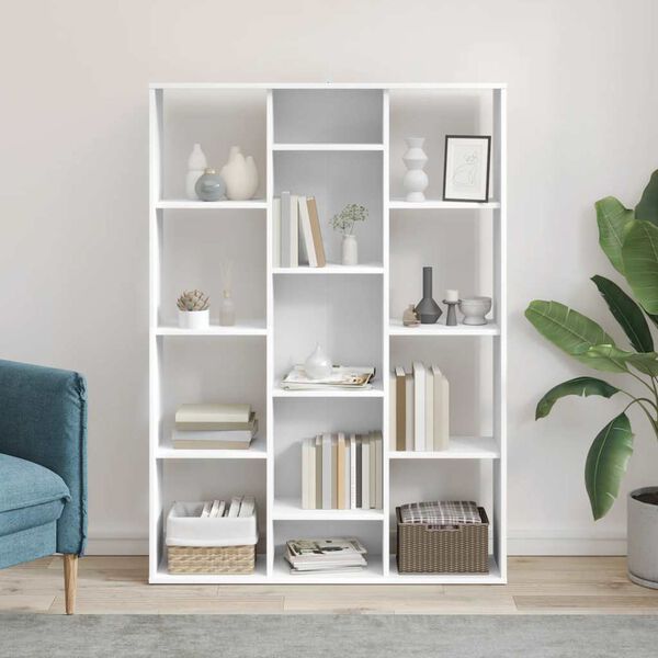 vidaXL Raumteiler/B&uuml;cherregal Wei&szlig; 100x24x140 cm Holzwerkstoff