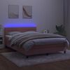 vidaXL Boxspringbett mit Matratze & LED Rosa 140x190 cm Samt