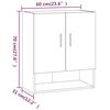 vidaXL Wandschrank Sonoma-Eiche 60x31x70 cm Holzwerkstoff