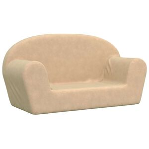 vidaXL Kindersofa 2-Sitzer Creme Weicher Pl&uuml;sch