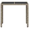 vidaXL Gartentisch mit Glasplatte Hellgrau 90x90x75 cm Poly Rattan
