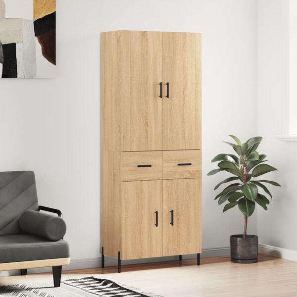 vidaXL Highboard Sonoma-Eiche 69,5x34x180 cm Holzwerkstoff