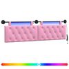 vidaXL H&auml;ngendes Kopfteil Mit LED Licht Rosa Stoff