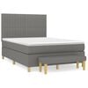 vidaXL Boxspringbett mit Matratze Dunkelgrau 140x190 cm Stoff