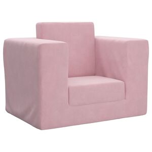 vidaXL Schlafsofa f&uuml;r Kinder Rosa Weicher Pl&uuml;sch