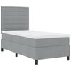 vidaXL Boxspringbett mit Matratze mit LED Hellgrau 100 x 200 cm Stoff
