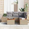 vidaXL Gartensofa-set mit Kissen 4 pcs Beige und Hellgrau Polyrattan