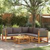 vidaXL 6-tlg. Gartensofa-Set mit Kissen Holz Akazie & Rattan