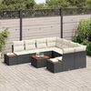 vidaXL Garten-Sofa-Set mit Kissen 9 pcs Schwarz Poly Rattan