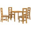 vidaXL Essgruppe 5 stk. Beige Massivholz Eiche