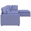 vidaXL Modulares Sofa mit Fu&szlig;hocker Kissen Stoff Jeansblau