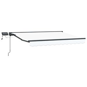 vidaXL Manueller Markisenrahmen mit LEDs Wei&szlig; und Anthrazit 2,5 x 2 m