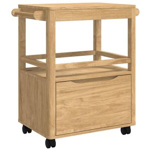 vidaXL K&uuml;chentrolley FLORO Wachsbraun 72,5 x 45 x 80 cm