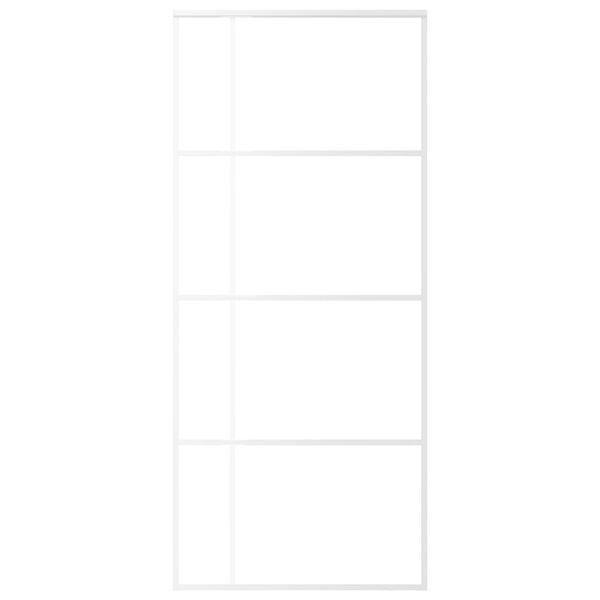 vidaXL Schiebetür ESG-Mattglas und Aluminium 90x205 cm Weiß