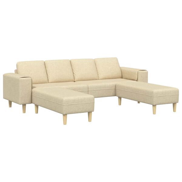vidaXL Wohnzimmer Couch 3 pcs Creme Polyester