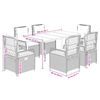 vidaXL 7-tlg. Garten-Essgruppe mit Kissen Beige Poly Rattan