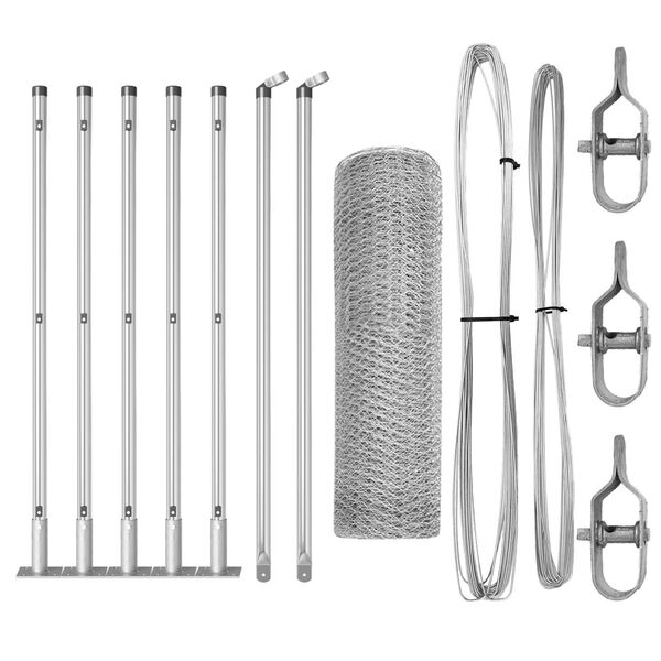 vidaXL Zaunpfosten Silber 10 x 0,6 m (25 mm Maschen) Stahl