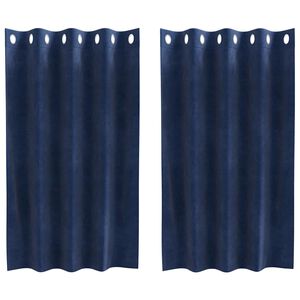 vidaXL Verdunkelungsvorh&auml;nge 2 stk. Dunkelblau 140 x 140 cm Samt