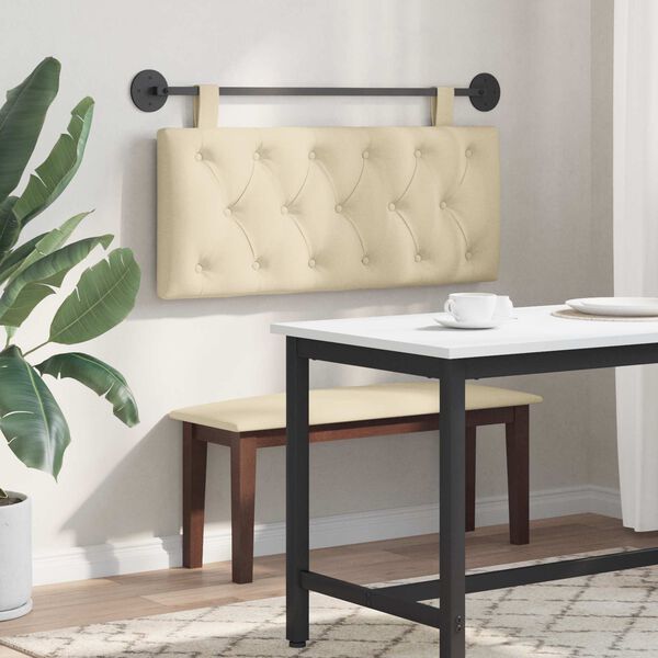 vidaXL H&auml;ngevorderseite Wandmontiert Creme 110 x 55 x 7 cm Stoff