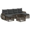 vidaXL Gartensofa-set 7 stk. Grau und Dunkelgrau Poly-Rattan