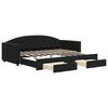 vidaXL Tagesbett Ausziehbar mit Schubladen Schwarz 90x190 cm Samt