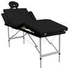 vidaXL Massageliege Klappbar 4-Zonen mit Aluminiumgestell Schwarz
