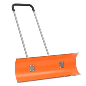 vidaXL Schneeschieber mit Teleskopgriff Orange 96 cm Stahl
