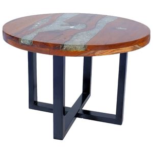 vidaXL Couchtisch Teak Harz 60 cm