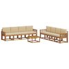 vidaXL Outdoor-Sofagarnitur 9 pcs Natur und Beige Massivholz Akazie