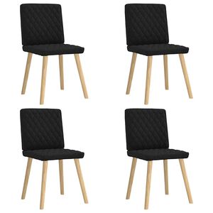 vidaXL Esszimmerst&uuml;hle 4 Stk. Schwarz Stoff