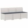 vidaXL 3-Sitzer Garten Sofa mit Kissen Rattan-Look PP Wei&szlig;