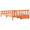 vidaXL Massivholzbett ohne Matratze Wachsbraun 150x200 cm Kiefernholz