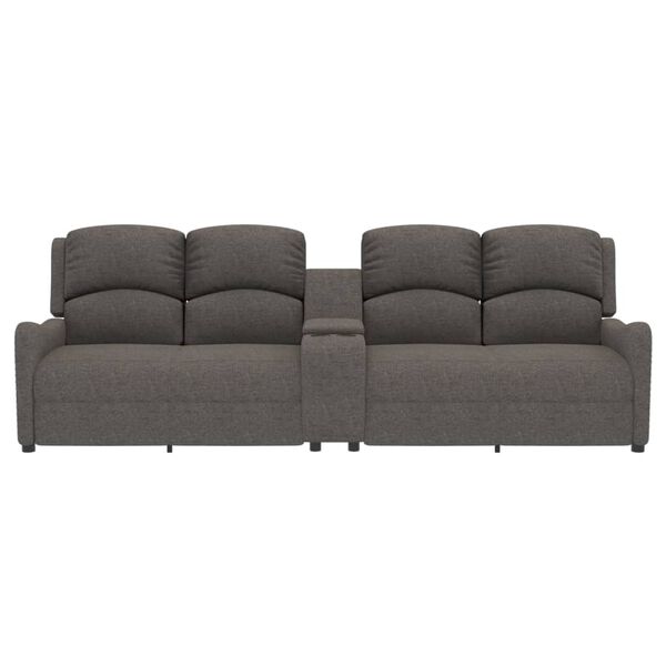 vidaXL 4-Sitzer Massagesessel mit Getr&auml;nkehalter Hellgrau Stoff