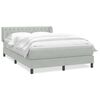 vidaXL Boxspringbett mit Matratze Hellgrau 160x220 cm Samt