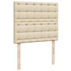 vidaXL Ottoman-Bett mit Matratze Creme 120x200 cm Stoff
