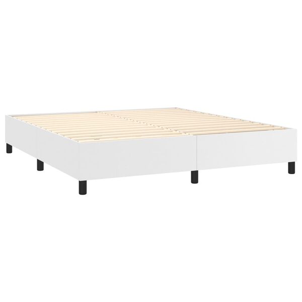 vidaXL Boxspringbettgestell Wei&szlig; 180x200 cm Kunstleder