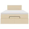 vidaXL Ottoman-Bett mit Matratze Creme 120x200 cm Stoff