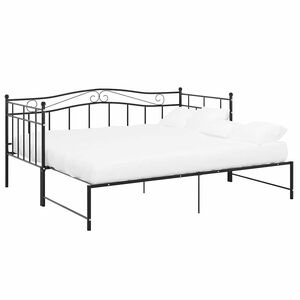 vidaXL Ausziehsofa Bettgestell Schwarz Metall 90x200 cm